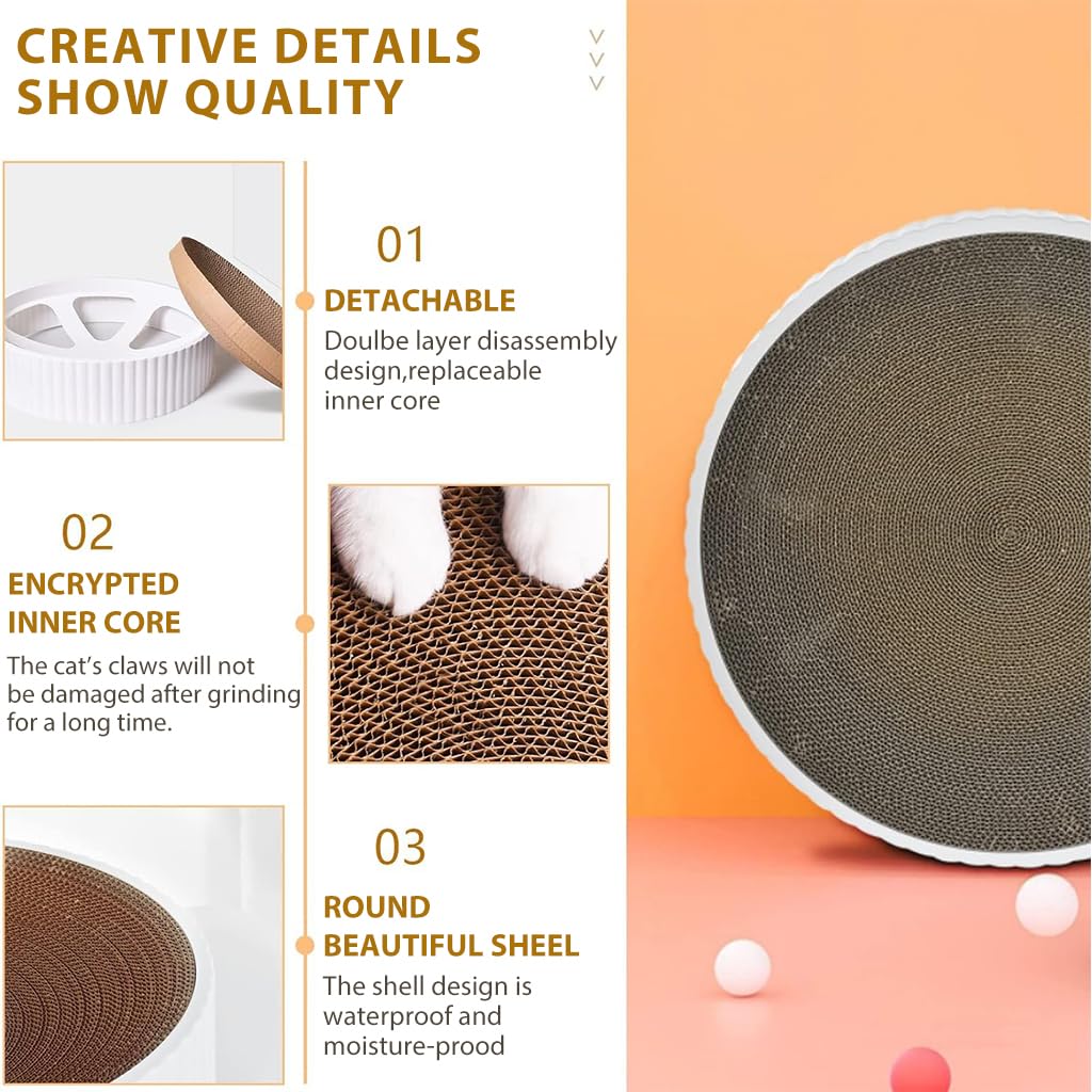 Qpets Cat Scratching Stool Cat Scratcher 15.7 inches Round Cat Scratcher Stool Corrugated Hard Cardboard Cat Scratcher Bed Anti-Slip Cat Bed Durable Cat Scratcher Toy Qpets Cat Scratching Stool Cat Scratcher 15.7 inches Round Cat Scratcher Stool Corrugated Hard Cardboard Cat Scratcher Bed Anti-Slip Cat Bed Durable Cat Scratcher Toy